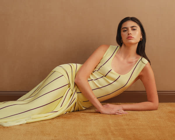 Buy DISSH Neutral Isabelle Midi Dress in Linen for Women Online | Ounass  Kuwait