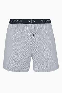 Buy Armani Exchange White Star Print Cotton Boxer Shorts for Men