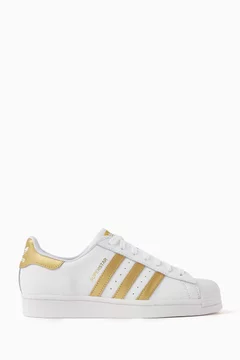 Buy adidas Gold Superstar Low-top Sneakers in Leather for Women Online |  Ounass Kuwait