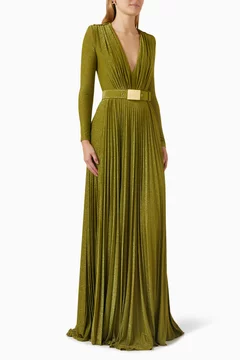 ElisabettaFranchi◆Maxi Dress inDraped Jersey サッシュベルト Buy Elisabetta Franchi Burgundy Sash Belt Maxi Dress in