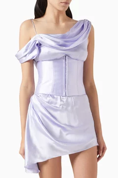 de la vali brulee off-the-shoulder mini dress De La Vali Off-The-Shoulder Mini Dress - White