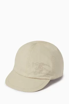 Buy Burberry Grey Reversible Baseball Cap in Cotton for Baby Girls