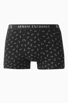 Buy Armani Exchange Black Urban Expedition Logo Trunks in Cotton