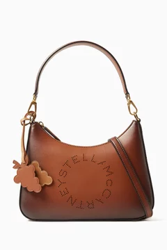 Buy Stella McCartney Brown Logo Hobo Tote Bag in Aged Eco