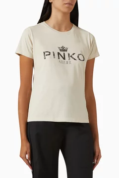 売れ筋商品|||ピンコ Tシャツ レディース トップス BUSSOLOTTO LOGO - Basic T-shirt - pale pink 24925195_55099754_600.jpg