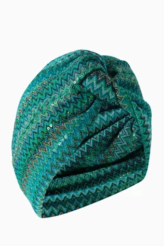 Buy Missoni Neutral Chevron Turban in Viscose-knit for Women  display picture 3
