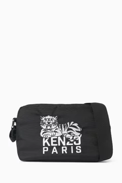 Buy KENZO Black Happy Tiger Crossbody Bag in Canvas for Men Online