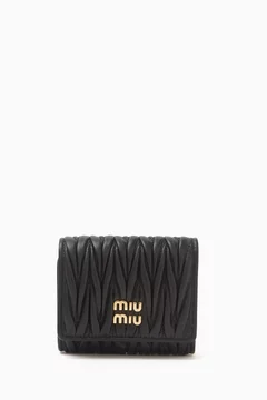 [MiuMiu] Small Leather Wallet- Black / ☆送料込☆ Black Small Leather Wallet | Miu Miu