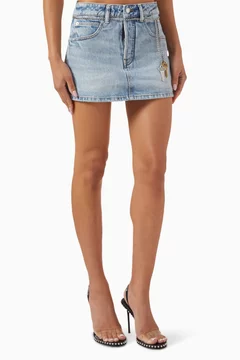 Buy Alexander Wang.t Blue Chain Belt High-rise Skort in
