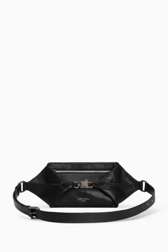 Buy Dolce & Gabbana Black Lock Belt Bag in Tempesta Leather for