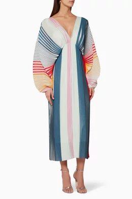 Buy Tome Multicolour Multi Coloured Rainbow Pleated Dress for