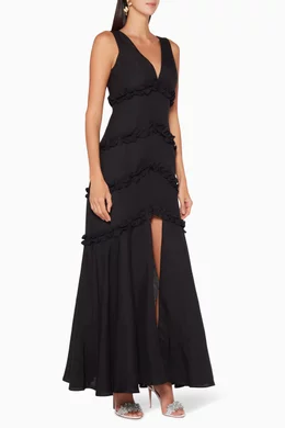 Buy C MEO Black Black Thousand Times Gown for Women in Kuwait Ounass