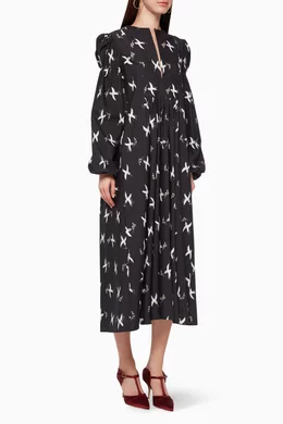 Self portrait arrow print midi dress sales