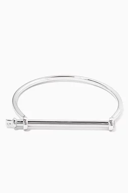 Buy Miansai Silver Thin Screw Cuff Bracelet in 18kt Silver Plating