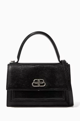 Buy Balenciaga Black Sharp XS Satchel Shoulder Bag in Lizard
