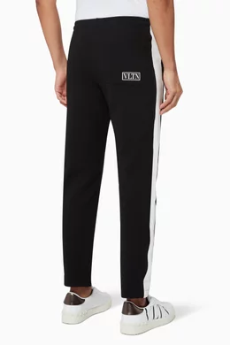 Buy Valentino Garavani Black VLTN TAG Technical Jogging Pants for