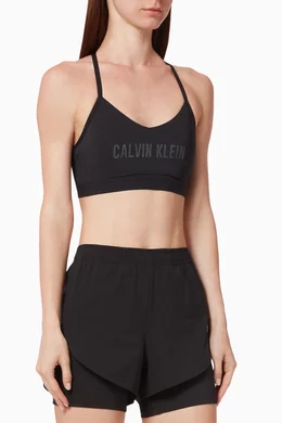 Calvin Klein Performance logo sports bra in black