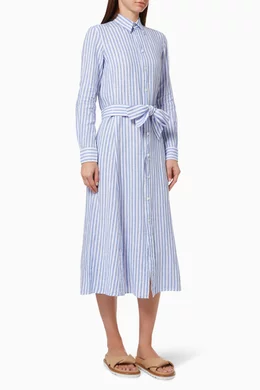 Polo ralph lauren striped linen best sale shirtdress