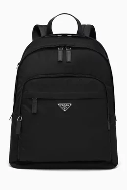 Buy Prada Black Triangle Logo Backpack in Re Nylon for Men in