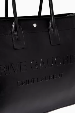 Rive gauche large tote bag in smooth 2025 leather