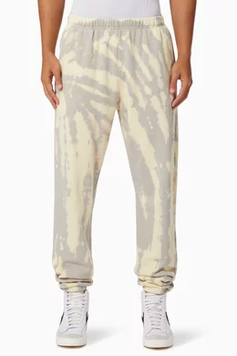 Buy Les Tien Grey Bleach Tie dye Sweatpants in Heavyweight Cotton