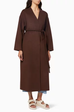 Buy ANINE BING Brown Hunter Coat in Cashmere Wool Blend for Women