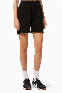 Buy Good American Black Raw Hem Sweat Shorts for Women in Kuwait