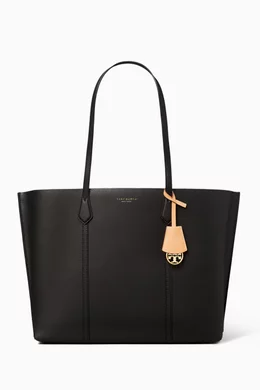 Shop Tory Burch Black Perry Tote Bag in Pebbled Leather for WOMEN | Ounass  Kuwait