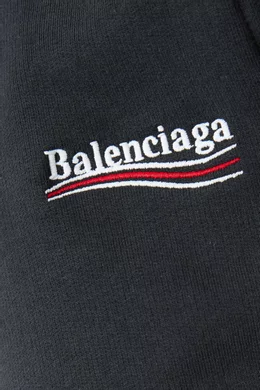 Buy Balenciaga Black Political Campaign Large Fit Hoodie in Cotton