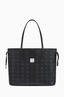 Buy MCM Black Medium Reversible Liz Shopper in Visetos for Women