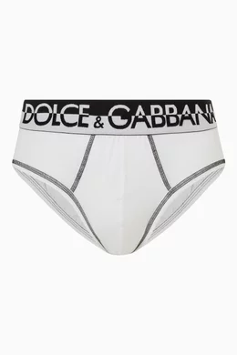 Buy Dolce & Gabbana White Brando Briefs with D&G Patch in Two-way Stretch  Cotton for Men in Kuwait