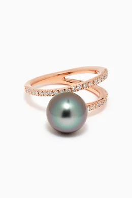 Pandora rose top gold pearl ring