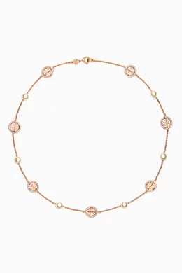 Shop Tory Burch Gold Kira Crystal & Pearl Necklace in Brass for WOMEN |  Ounass Kuwait