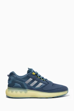 Buy adidas Blue ZX 5K BOOST Sneakers in Suede Mesh for Men in