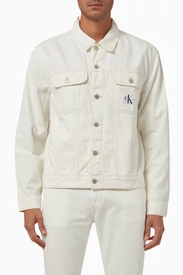 Calvin klein jeans white jacket hotsell