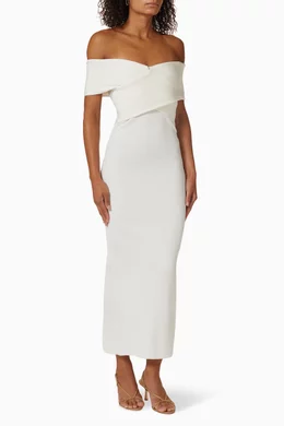Buy Studio Amelia White Python Wrap Dress for Women in Kuwait Ounass