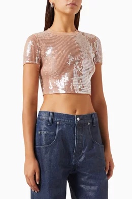 Alexander Wang Cropped Top With Logo, in Pink