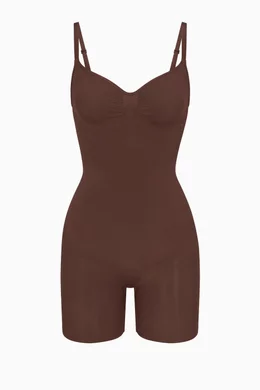 Buy SKIMS Brown Seamless Sculpt Mid Thigh Bodysuit for Women in Kuwait