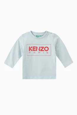 Buy KENZO KIDS Blue Logo T shirt in Cotton for Baby Boys in Kuwait