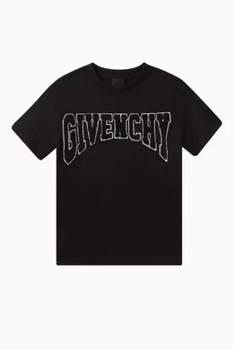 Buy Givenchy Black Logo patch T shirt in Cotton for Boys in Kuwait