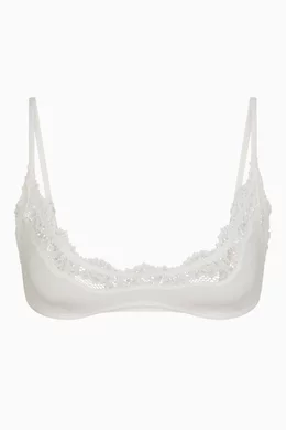 Buy SKIMS White Fits Everybody Scoop Bralette in Corded Lace for Women in  Kuwait