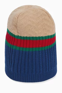 Buy Gucci Multicolour Web Hat in Wool Knit for Girls in Kuwait
