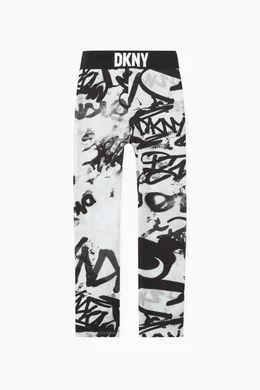 DKNY Cotton leggings girl black 