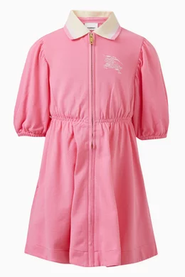 Buy Burberry Pink Logo Dress in Cotton for Girls in Kuwait Ounass