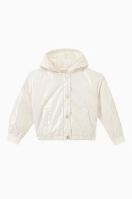 Buy Michael Kors Kids Gold Monogram print Padded Jacket in