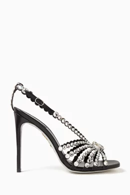 Buy Ren Caovilla Black Jewelled Pumps in Crystal Satin for Women
