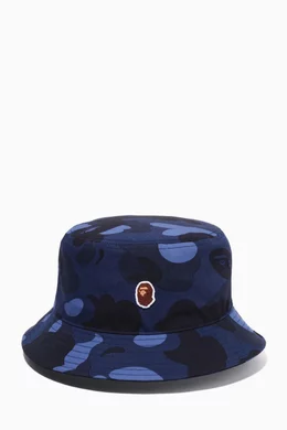 Blue camouflage bucket hat cheap