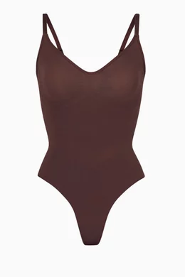 Buy SKIMS Brown Seamless Sculpt Thong Bodysuit for Women in Kuwait