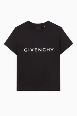 Buy Givenchy Black Logo T shirt in Cotton for Boys in Kuwait Ounass