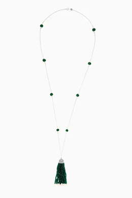 Green online tassel necklace